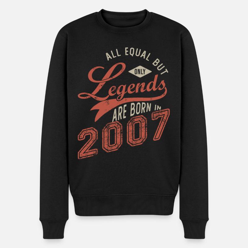 Legenden werden 2007 geboren am Geburtstag 15 Jahre - Männer Premium Bio Pullover - Schwarz