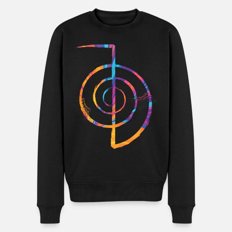 Reiki - Männer Premium Bio Pullover - Schwarz