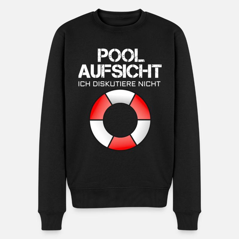 Bafemeister Pool Aufsicht - Ich diskutiere nicht! - Männer Premium Bio Pullover - Schwarz