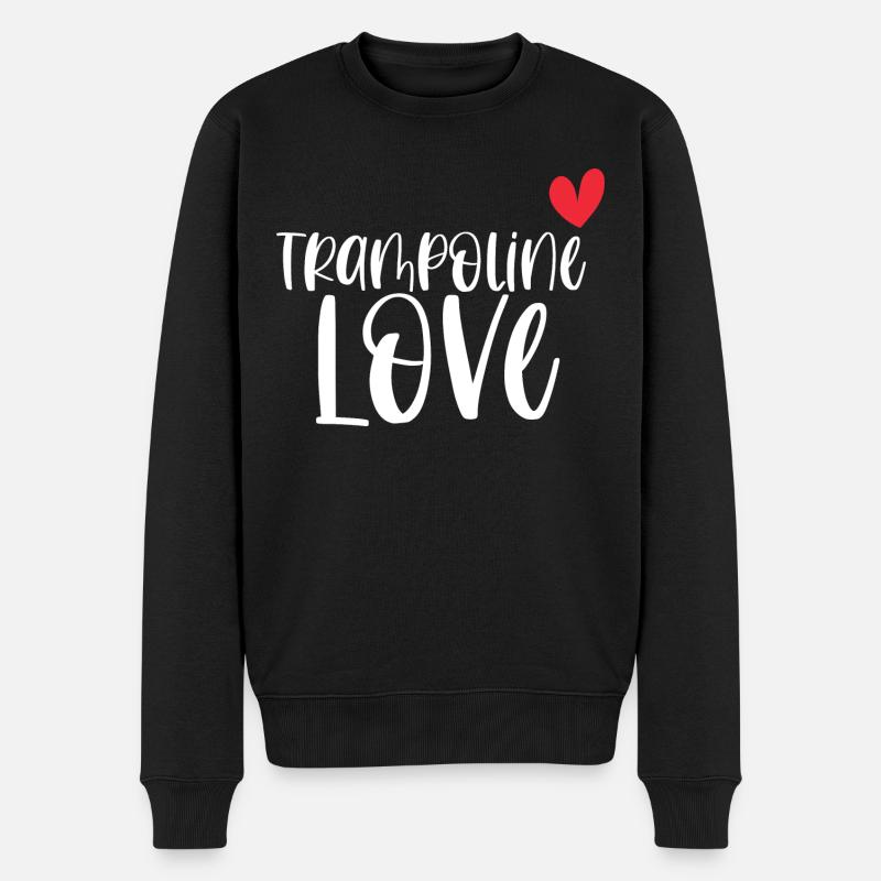 Trampoline Love Jumping Fitness Geschenk - Männer Premium Bio Pullover - Schwarz