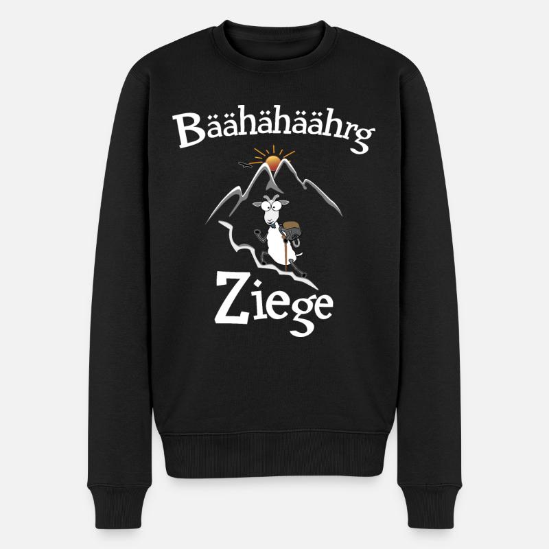 Berg - Ziege lustig geschrieben - Männer Premium Bio Pullover - Schwarz