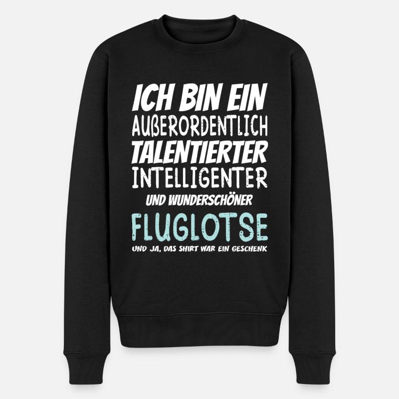 Bin ein Außerordentlich Wunderschöner Fluglotse - Männer Premium Bio Pullover - Schwarz