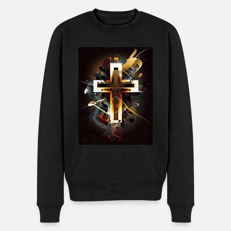 Conception de crucifix - Pull Premium bio Homme - noir