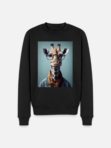 Cool Hipster Giraffe - Men's Premium Organic Jumper - black