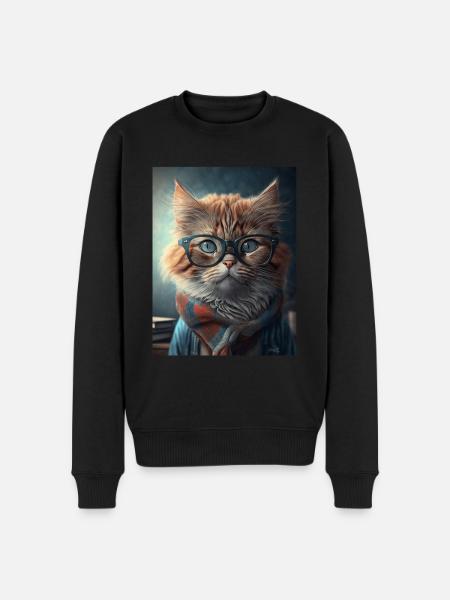 Cool Hipster Cat - Men's Premium Organic Jumper - black