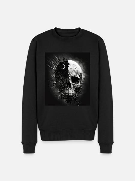 Skull in the Moonlight - Men's Premium Organic Jumper - black