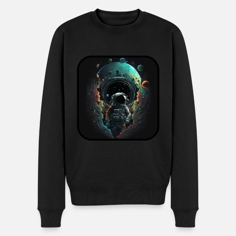Astronaute abstrait - Pull Premium bio Homme - noir