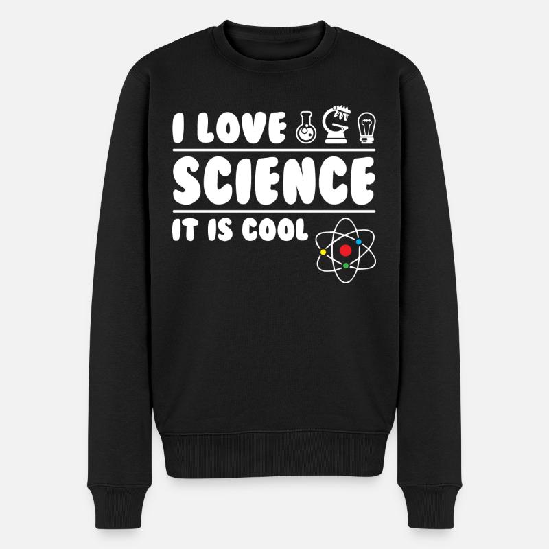 I Love Science - Männer Premium Bio Pullover - Schwarz
