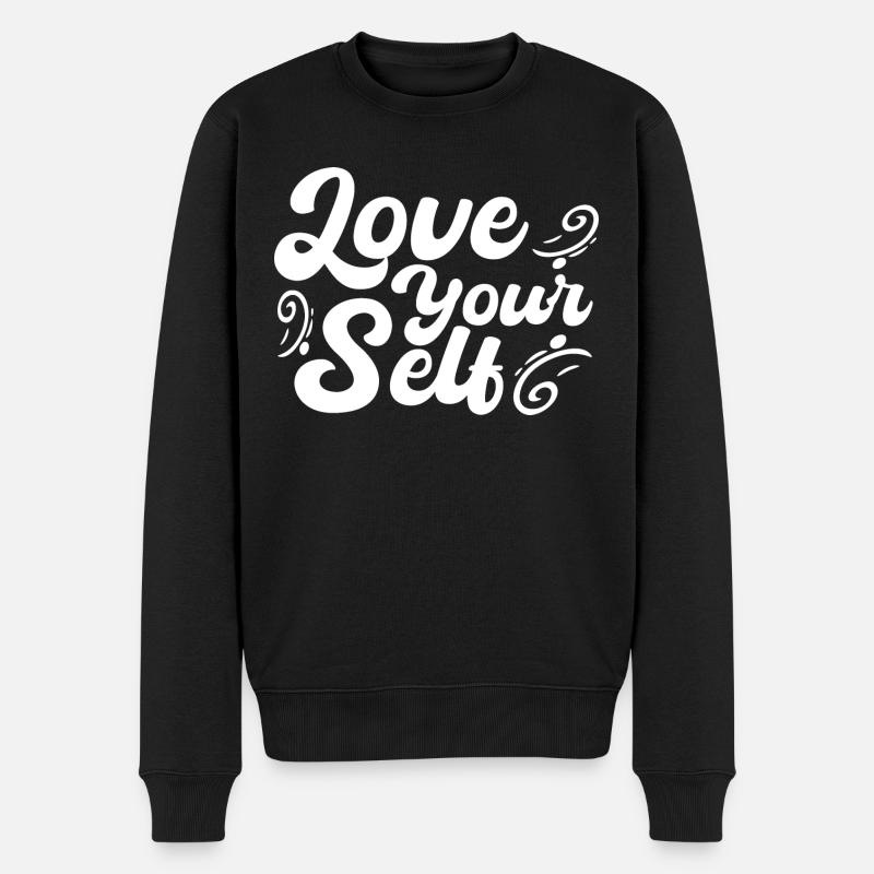 Liebe dich selbst - Männer Premium Bio Pullover - Schwarz