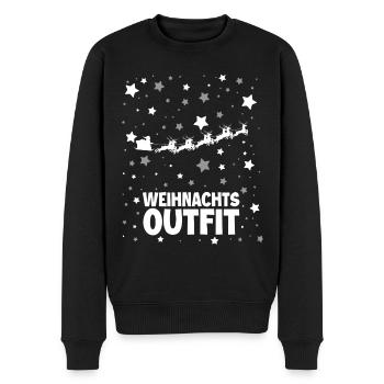 Weihnachts Outfit Rentier - Männer Premium Bio Pullover - Schwarz - Vorne - Nico (187cm)