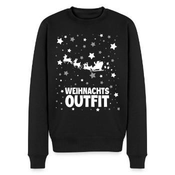 Weihnachts Outfit Weihnachtsmann Rentier - Männer Premium Bio Pullover - Schwarz - Vorne - Nico (187cm)