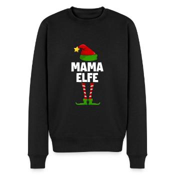 Weihnachten Mama Elfe - Männer Premium Bio Pullover - Schwarz - Vorne - Nico (187cm)