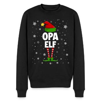 Opa Elf - Männer Premium Bio Pullover - Schwarz - Vorne - Nico (187cm)