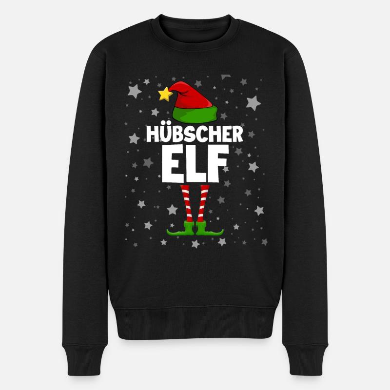 Hübscher Elf - Männer Premium Bio Pullover - Schwarz