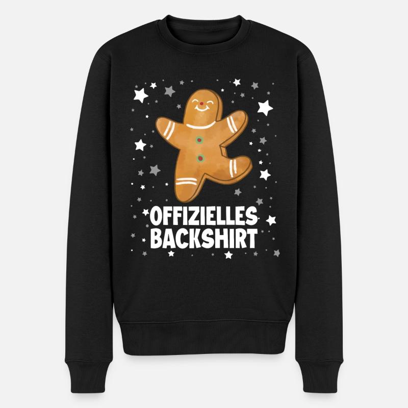 Weihnachten Plätzchen Backen - Männer Premium Bio Pullover - Schwarz