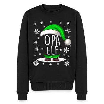 Weihnachten Opa Elf - Männer Premium Bio Pullover - Schwarz - Vorne - Nico (187cm)