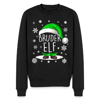 Weihnachten Bruder Elf - Männer Premium Bio Pullover - Schwarz - Vorne - Nico (187cm)
