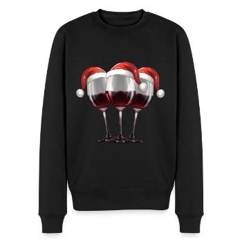 Red Wine Christmas - Men's Premium Organic Jumper - black - Front - Nico (187cm)