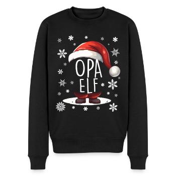 Opa Elf - Männer Premium Bio Pullover - Schwarz - Vorne - Nico (187cm)