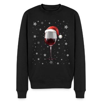 Rotwein - Männer Premium Bio Pullover - Schwarz - Vorne - Nico (187cm)