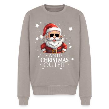 Anti Christmas Outfit - Men's Premium Organic Jumper - taupe - Front - Nico (187cm)