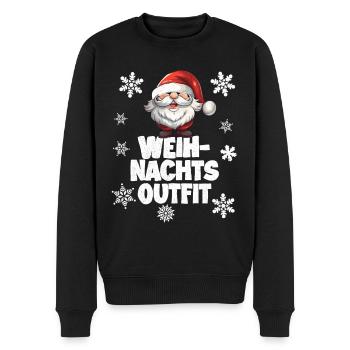 Weihnachtsoutfit mit Weihnachtsmann - Männer Premium Bio Pullover - Schwarz - Vorne - Nico (187cm)