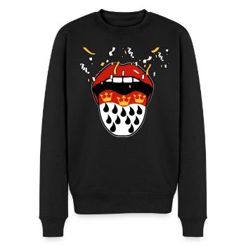 Carnaval - Bouche avec langue - Pull Premium bio Homme - noir - Devant - Nico (187cm)