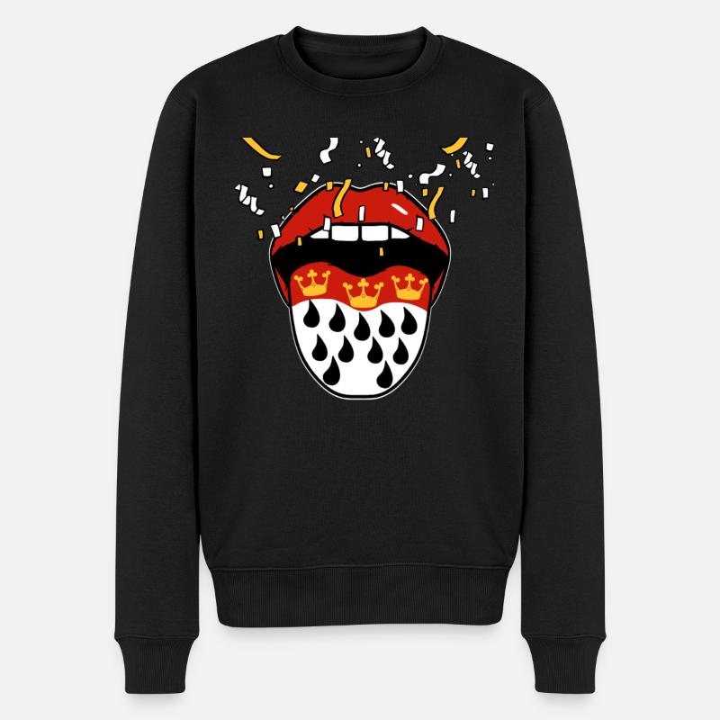 Carnaval - Bouche avec langue - Pull Premium bio Homme - noir