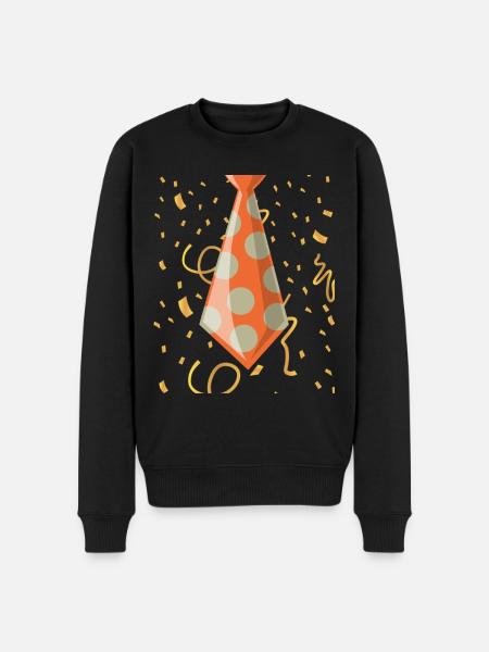 Krawatte Karneval Anzug Fasching Outfit Kostüm - Männer Premium Bio Pullover - Schwarz