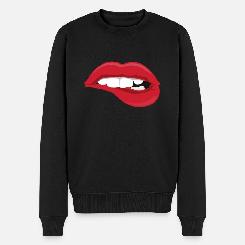Kuss Kund Karneval Fasching - Männer Premium Bio Pullover - Schwarz