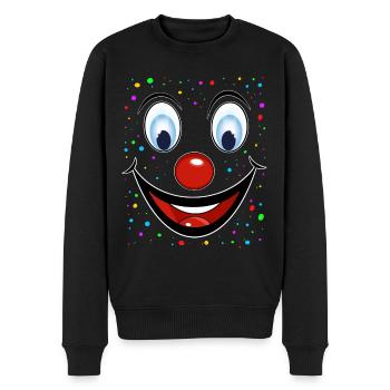 Clown Gesicht Karneval & Fasching - Männer Premium Bio Pullover - Schwarz - Vorne - Nico (187cm)