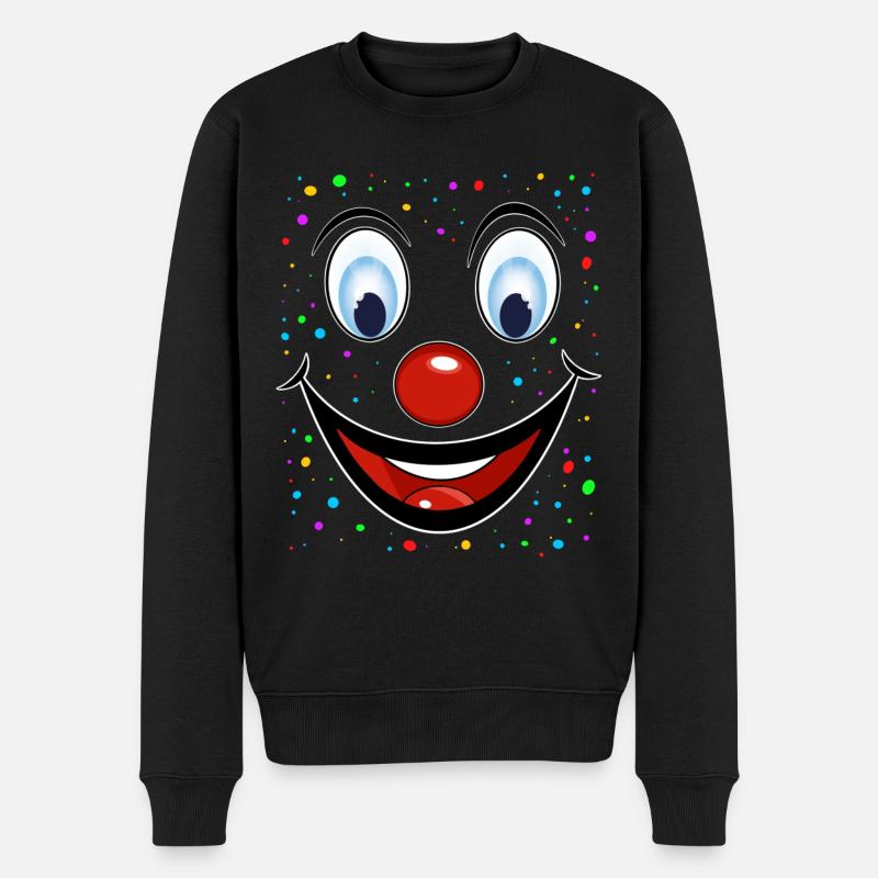 Clown Gesicht Karneval & Fasching - Männer Premium Bio Pullover - Schwarz