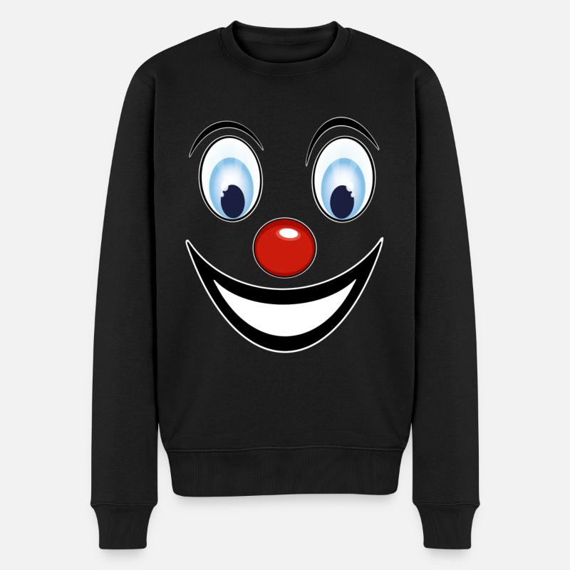 Konfetti Karneval Clown Gesicht Fasching - Männer Premium Bio Pullover - Schwarz