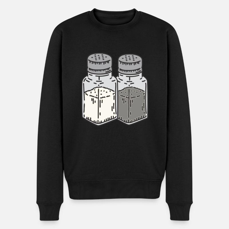 Salz Pfeffer - Männer Premium Bio Pullover - Schwarz