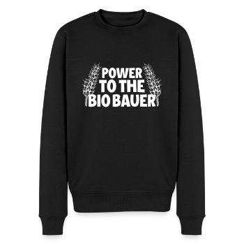 Bauer - Power To The Bio Bauer - Männer Premium Bio Pullover - Schwarz - Vorne - Nico (187cm)