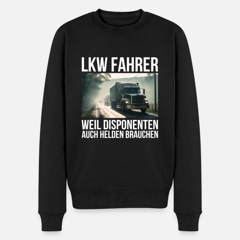 LKW Fahrer - Männer Premium Bio Pullover - Schwarz