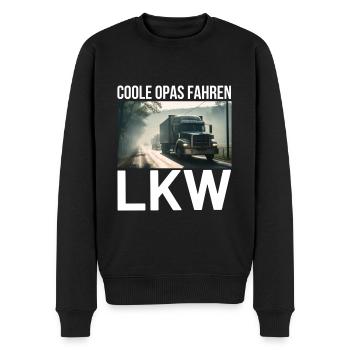 Coole Opas fahren LKW - Männer Premium Bio Pullover - Schwarz - Vorne - Nico (187cm)