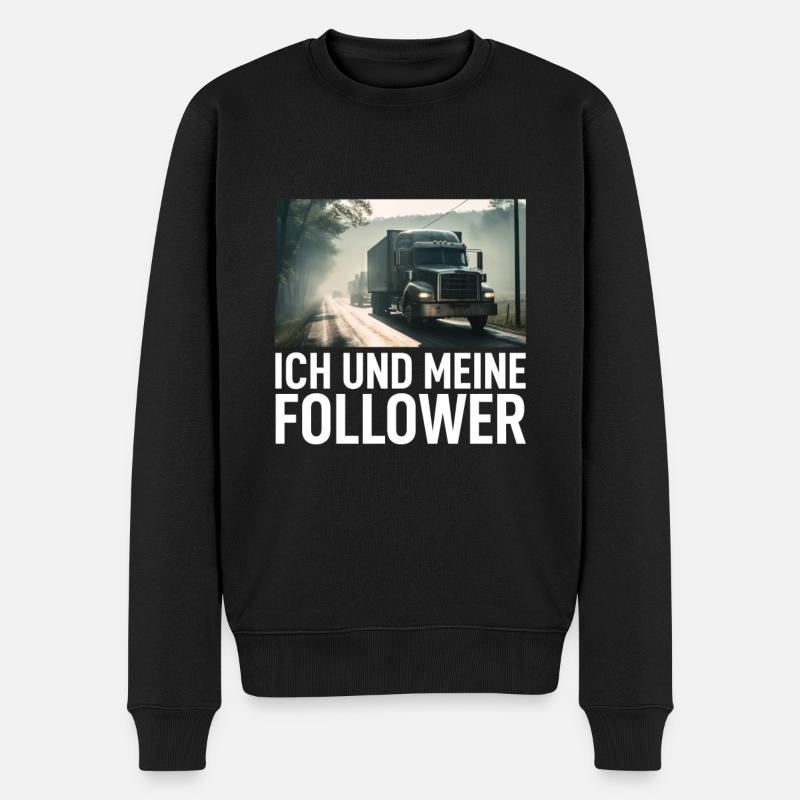 Lkw Fahrer - Männer Premium Bio Pullover - Schwarz