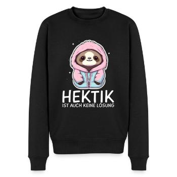 Sloth - Men's Premium Organic Jumper - black - Front - Nico (187cm)