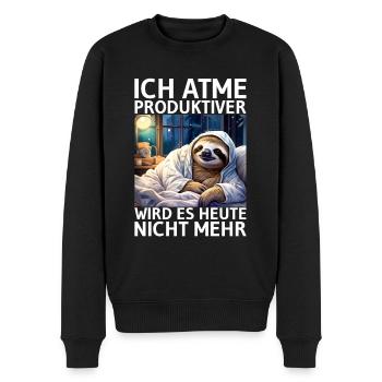 Sloth - Men's Premium Organic Jumper - black - Front - Nico (187cm)