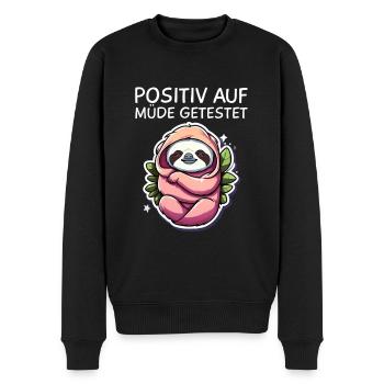 Sloth - Men's Premium Organic Jumper - black - Front - Nico (187cm)