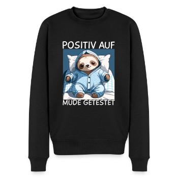 Sloth - Men's Premium Organic Jumper - black - Front - Nico (187cm)