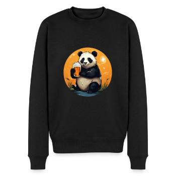 Panda avec de la bière Yummy Beer Beer Meme - Pull Premium bio Homme - noir - Devant - Nico (187cm)