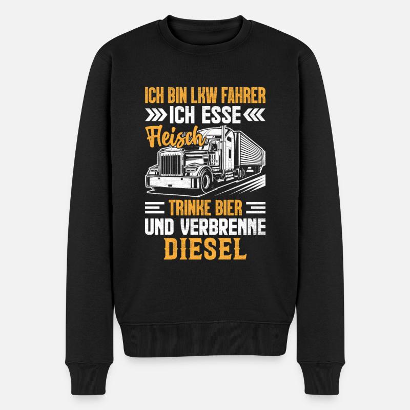 LKW - Männer Premium Bio Pullover - Schwarz