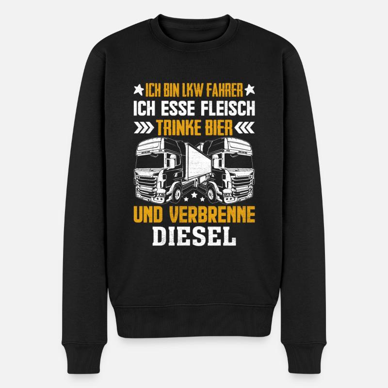 LKW Fahrer - Männer Premium Bio Pullover - Schwarz