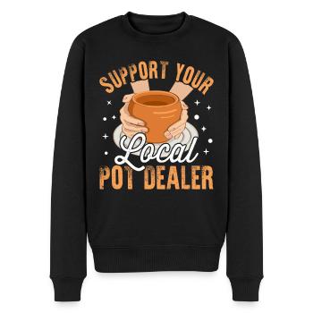 Pot Dealer - Männer Premium Bio Pullover - Schwarz - Vorne - Nico (187cm)