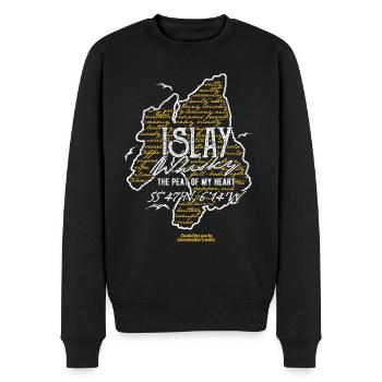 Whisky Islay Spruch Peat Of My Heart - Männer Premium Bio Pullover - Schwarz - Vorne - Nico (187cm)