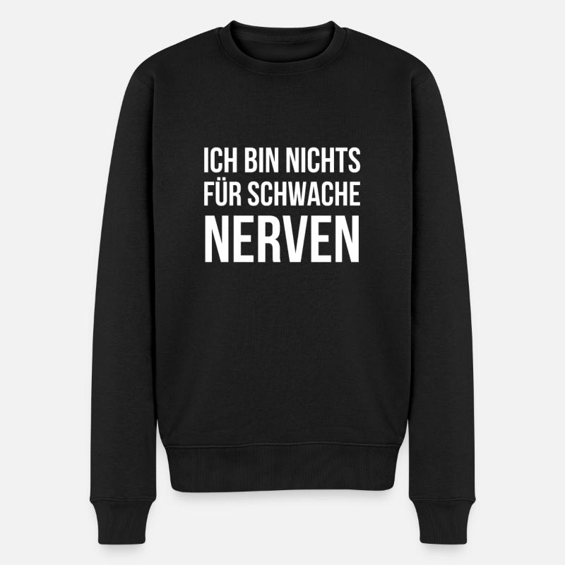 Lustig - Männer Premium Bio Pullover - Schwarz