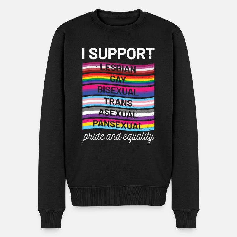 Pride And Equality Support LGBT Love Bi Cloths - Männer Premium Bio Pullover - Schwarz