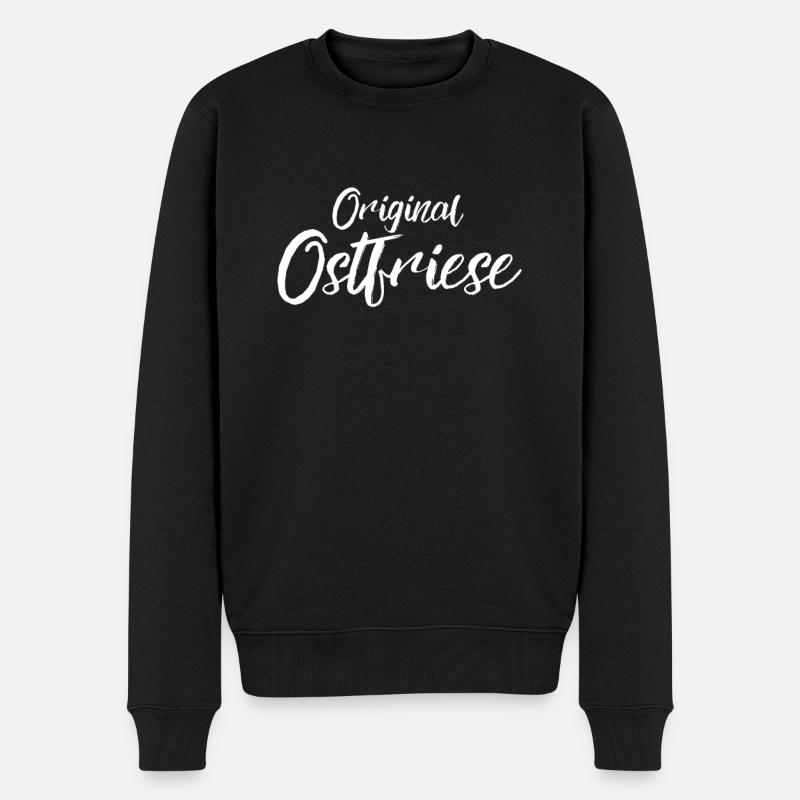 Orginal Ostfriese - Männer Premium Bio Pullover - Schwarz